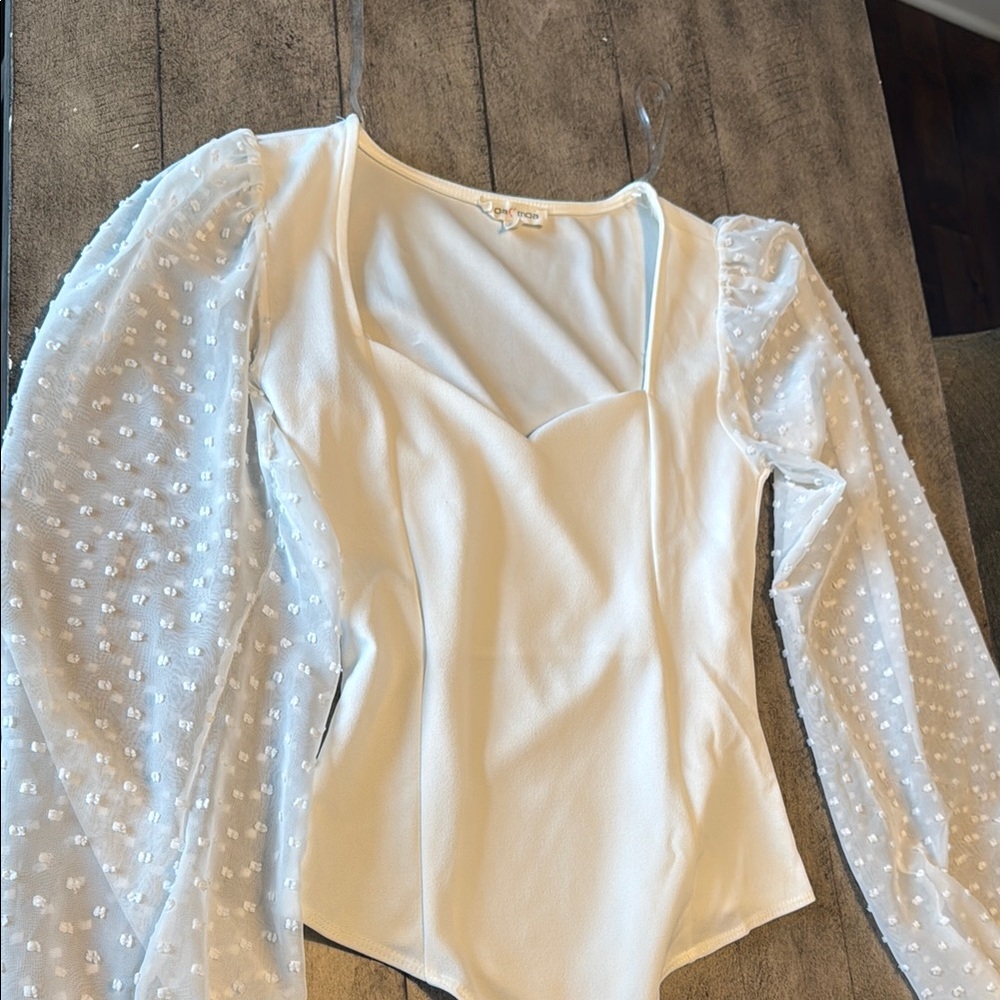 Moa Moa White Asymmetrical Fitted Bodysuit